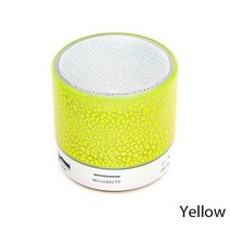 블루투스 스피커 미니 무선 확성기 균열 LED TF 카드 USB 서브 우퍼 휴대용 MP3 음악 사운드 칼럼 PC 휴대 전화 경량 편리한, Yellow Speaker