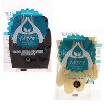 미짱 미자르 라텍스 미용장갑 (대/중/소) 동광/깔깔이, 미짱 블랙 깔깔이, 소, 1개