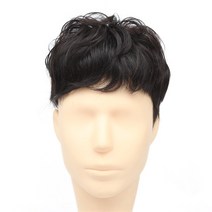 [M2027_wave] 벌집스킨 데이빗 웨이브 남자가발 인모100%, 자연검정, 1개