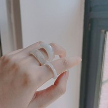 옥반지 빈티지 투명 아크릴 앰버 녹색 연기 물방울 거북이 반지 여자 돌