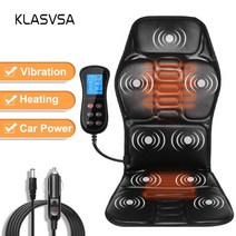안마의자 가성비 KLASVSA 전기 난방 진동 백 마사지 의자 자동차 홈 오피스 요추 목 매트리스 통증 완화 LED 원격 제어, 협동사, 영국 플러그, 01 UK Plug