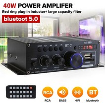 블루투스 미니 앰프 길거리공연 매장용 리시버 통기타 올인원 40w 2 ak380 5.0 하이파이 전력 증폭기 스테레오 홈 자동차 오디오 12v 디지털 사운드 증폭기베이스 음악, 2-없음
