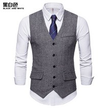 패션 정장 조끼 남성 정장 드레스 조끼 Colete Masculino 헤링본 Gilet 피트니스 민소매 자켓 웨딩 조끼 남성 XXL