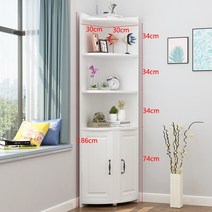 거실 코너 수납장 공간활용 틈새수납장 코너 모서리 장식장 선반장, 웜화이트30x30x186개