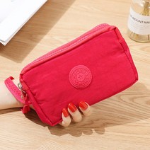 Fashion Women Canvas Wallet Clutch Bag Lady Coin Purse Phone Bag Three-layer Zipper Big Capacity