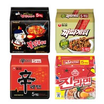 봉지라면 4종 세트 (불닭볶음면 5입 + 짜파게티 5입 + 신라면 5입 + 진라면 매운맛 5입), 6세트