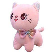 선물 예쁜 리본 고양이 냥이 인형, Y핑크, 35cm