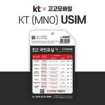 KT유심 단독개통 무약정 1년약정선택 휴대폰요금비교