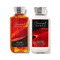 Bath and Body Works 센슈얼 앰버 시그니처 컬렉션 바디 로션 및 샤워 젤 선물 세트 (센슈얼 앰버)