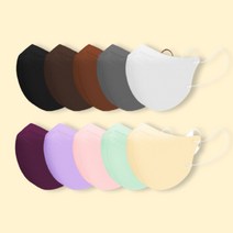 한지마스크 살색마스크 갈색 새부리형마스크 대형, 10매, 연노랑