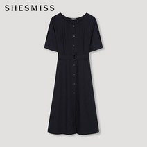 [쉬즈미스(SHESMISS)] [쉬즈미스] [22SS]벨티드 린넨 버튼 다운 원피스_SWW