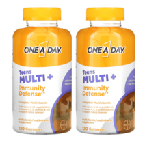 원어데이 청소년 멀티비타민 셀레늄 아스코르브산 비타민D 말토덱스트린 구미 젤리, 120구미 x 2개