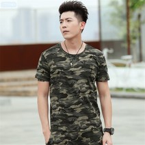Jul.31 238번 카무플라주 반팔 티 오버사이즈 남성 순면 여름 와이드 자수 중국 훙치 군사훈 반팔 마니아채색 옷Z