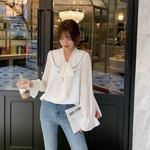 요모조모 1715 프릴 리본 블라우스