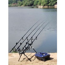 원투 낚시 받침대 거치대 삼각대 릴 받침틀 노지 바다 민물 낚시대, 블랙 4대