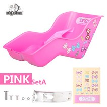 자전거 아기안장 보조의자 접이식 안전 좌석 어린이 자전거 액세서리 인형 좌석 장난감 바구니 Muppet 뒷, 02 PINK