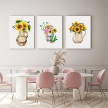 셀러허브 감성 수채화 해바라기 그림 액자 No1 10 캔버스 20호, 9번／20호53x73cm(캔버스액자옆면흰색)