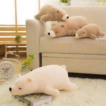 네이처타임즈 북극곰 바디 필로우, 스트라이프 화이트, 60cm