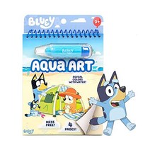 Bluey Aqua Art 워터 아트 및 워터 펜의 재사용 가능한 페이지 4개 포함 워터 북으로 색칠하기 워터 리빌 액티비티 북 워터 북으로 페인트하기 워터 두들 북 재