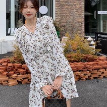 코디피셜 제니 잔꽃 프릴디테일 미니원피스