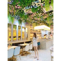 천장 식물 장식 백화점 대형마트 웨딩홀 꽃 인테리어, G. 1제곱미터재료(철망포함)전구없음