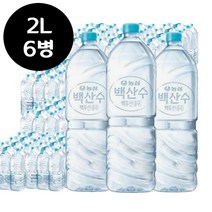 백산수 농심 백산수 무라벨 2.0L x 6병 생수 물 2리터(라벨 유/무 랜덤발송)