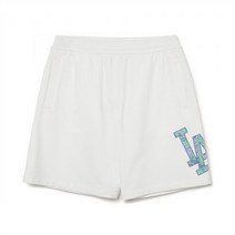 (정품)MLB 엠엘비 페이즐리 클리핑 로고 7부 반바지 LA (White)