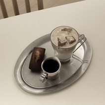아게다 빈티지 스텐 오벌플레이트 오발접시 긴 레트로 타원형접시, 오발트레이 L 29cm, 1개