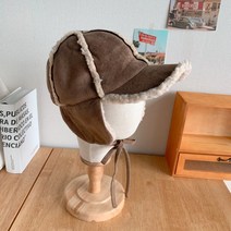 떨샵 군밤 무스탕 양털 귀달이 뽀글이 스웨이드 귀도리 캡모자 5color