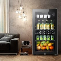 냉장쇼케이스 가정용 냉장고 주류 술 음료 카페 120L, ①ООL 블랙