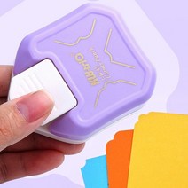천공기 펀치 사무용품r4 diy corner rounder 4mm 카드 종이 펀치 원 패턴 사진 커터 도구 스크랩북 사무실 노트북 펀처 카드 공예 diy, 자주색