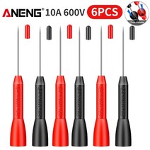멀티테스터기 접촉/비접촉 타코메타/회전계/RPM/회전수측정기 642pc 계측 테스트 프로브 10a 600v 디지털 절연 피어싱 바늘 핀 멀티 미터 테스트 펜 리드 플러그 진단, 6pcs 테스트 프로브