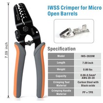 iwiss iws-2820 460pcs jst-xh 커넥터 키트 미니 핸드 압착 플라이어 세트 잼 molex tyco jst 터미널용 압착 도구, 01 IWS-2820M