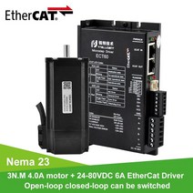 전기 Rtelligent-Nema 23 1/2/3N.M 폐쇄 루프 스테퍼 모터 6A 24-80V DC EtherCAT Fieldbus 라이버 포함 CNC 기계용, 01 ECT60 with 57A1ED