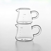 윤홈 비라운드 내열유리 카페 미니 시럽잔 저그 2사이즈 샷잔, 80ml
