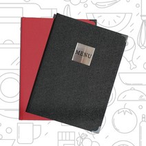 [유스토리]체크 아스메뉴판-A4사이즈 / 고급메뉴판 기성메뉴판 A4사이즈 기본메뉴판 속지 기본 2페이지 구성 속지추가가능, 검정, 실버, 10페이지(5장)