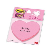 [모드니즈]3M 포스트잇 슈퍼스티키 모양노트 하트 45매