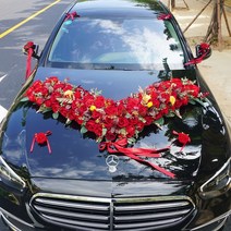 빅 센 메인 웨딩 카 장식 전면 꽃 용품 세트 시뮬레이션 플로트 풀 플라워 크리 에이 티브 레이아웃의 전체 세트, 럭셔리 빅 V 메인 웨딩카 세트