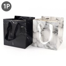 고급 대리석 무늬 바닥 넓은 사각 쇼핑백 플라워백 꽃다발 꽃 바구니 도시락 화분 코팅 종이 가방 선물 포장 봉투 선물백 용품 꽃집 화원 테이크아웃, 색상/사이즈, 화이트 - 30cm