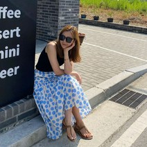 캉캉 땡땡이 롱 플레어 여름 베이직 밴딩 루즈핏 스커트