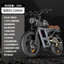 전기자전거 Phoenix SD1 20인치 오프로드 레트로 빈티지 산악자전거 전동자토바이, B 25ah, 48V