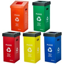 폴더 분리수거함 60리터, 분리수거함 레드, 1개