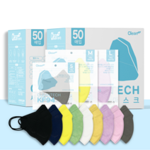 크린테크 KF94 국내산 새부리형 컬러 마스크 대형 중형 소형 100매입, 네이비