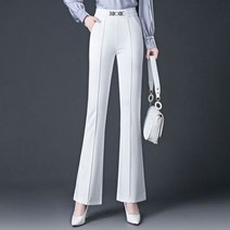 오피스 봄 가을 플레어 팬츠 여성 탄성 올 매치 슬림 하이 웨이스트 루즈 캐주얼 와이드 레그 엘라스틱 웨스트