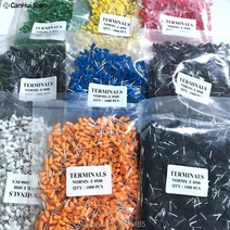 전선 터미널 단자 압착기 세트 100pcs e0508 관형 와이어 냉압 커넥터 전기 케이블 크림프 와이어 페룰 0.5mm2 22 awg 와이어 ve0508 109, 레드 100개