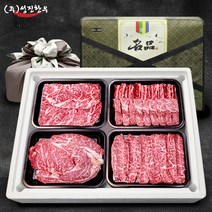 한우선물세트 소고기 갈비살 꽃등심 양지 채끝살 불고기 (주)성진한우, 실속모둠세트 450g(선물포장X)