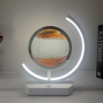 LED 무빙 샌드 아트 테이블 램프 3D 모래 시계 깊은 바다 풍경 디스플레이 흐르는 프레임 10 인치 12, 02 Moon-Orange sand_01 10inch