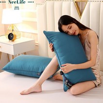 니라이프 호텔식 베개커버 2p + 베개솜 2p, 푸른 색