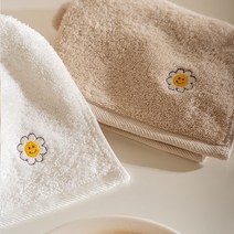 스마일 플라워 자수 핸드타올 2P 세트, 구성:단일상품