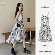 언발란스원피스 프렌치 보이핏 볼륨 플라워 봄 작은 키 점프슈트 화이트 끈나시 슬립 여성의류 여름옷 2318267936
